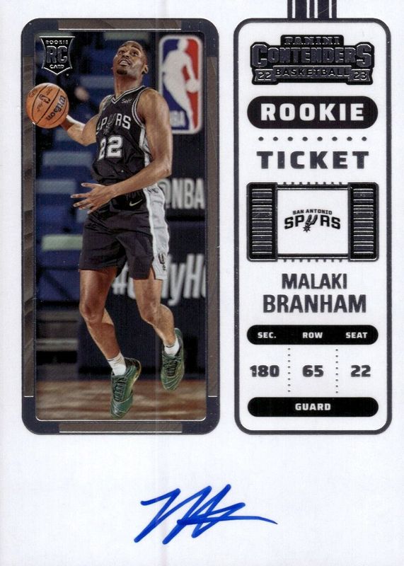 Malaki Branham 2022 Contenders #125 Rookie Ticket Auto RAW