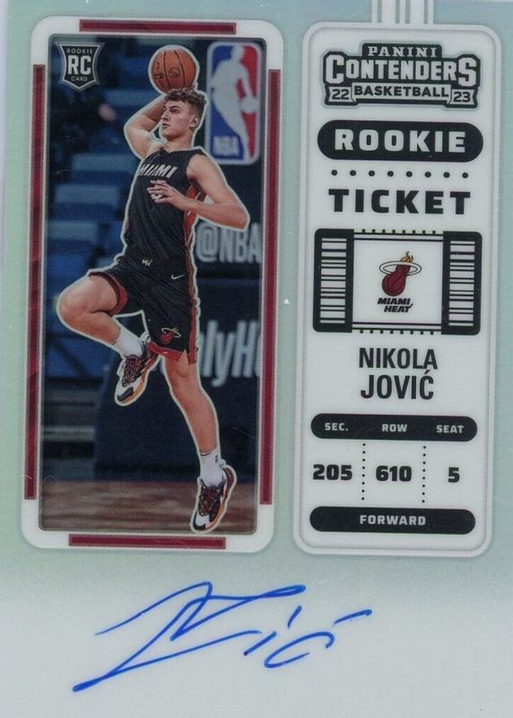 Nikola Jovic 2022 Contenders #135 Rookie Ticket Auto - Premium PSA 10