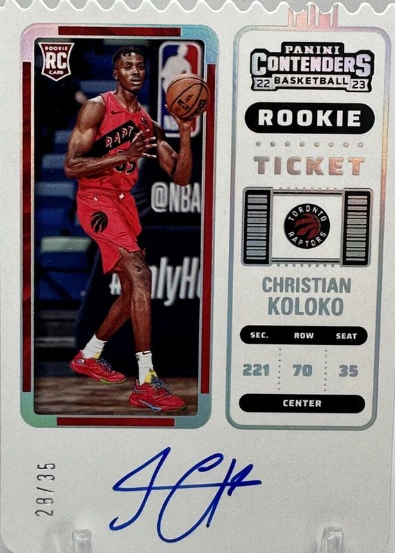 Christian Koloko 2022 Contenders #139 Rookie Ticket Auto - Ticket Stub (/35) PSA 10