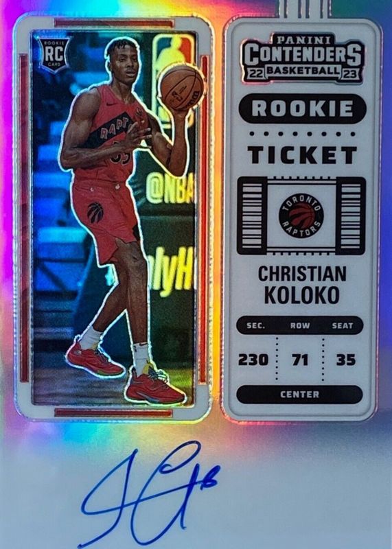 2022-23 Panini Contenders Christian Koloko Rookie Ticket Auto RC Variation