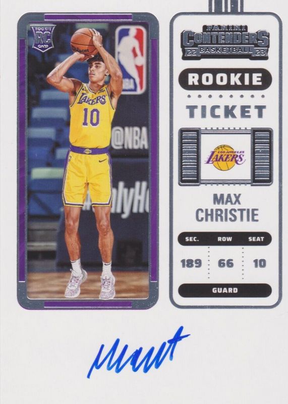 Max Christie 2022 Contenders #144 Rookie Ticket Auto Rookie PSA 10