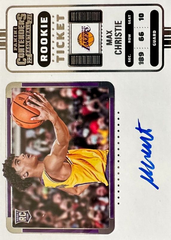 Max Christie 2022 Contenders #144 Rookie Ticket Auto Variation RAW