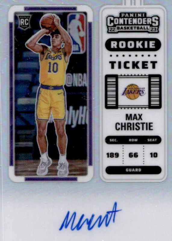 Max Christie 2022 Contenders #144 Rookie Ticket Auto - Premium Rookie PSA 10