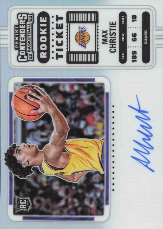 Max Christie 2022 Contenders #144 Rookie Ticket Auto Variation - Premium RAW