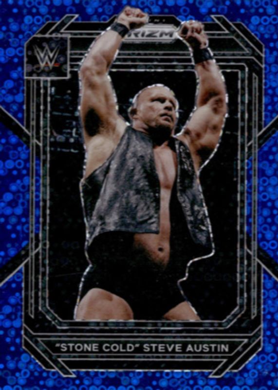 "Stone Cold" Steve Austin 2023 Prizm WWE #197 Under Card Blue /25 PSA 10