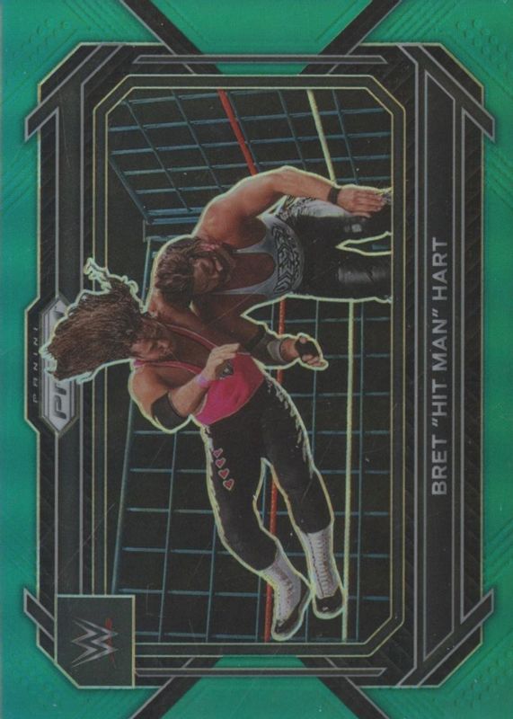 Bret "Hit Man" Hart 2023 Prizm WWE #58 Teal /49 PSA 10