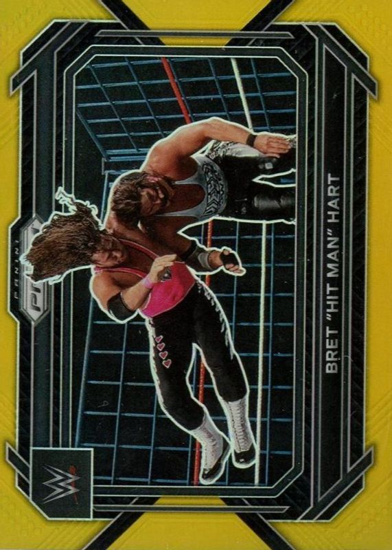 Bret "Hit Man" Hart 2023 Prizm WWE #58 Gold /10 PSA 10