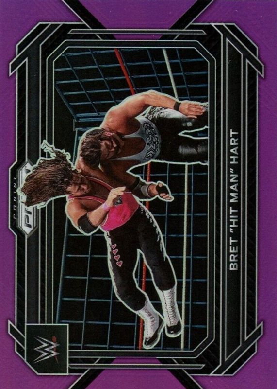 Bret "Hit Man" Hart 2023 Prizm WWE #58 Purple /149 PSA 9