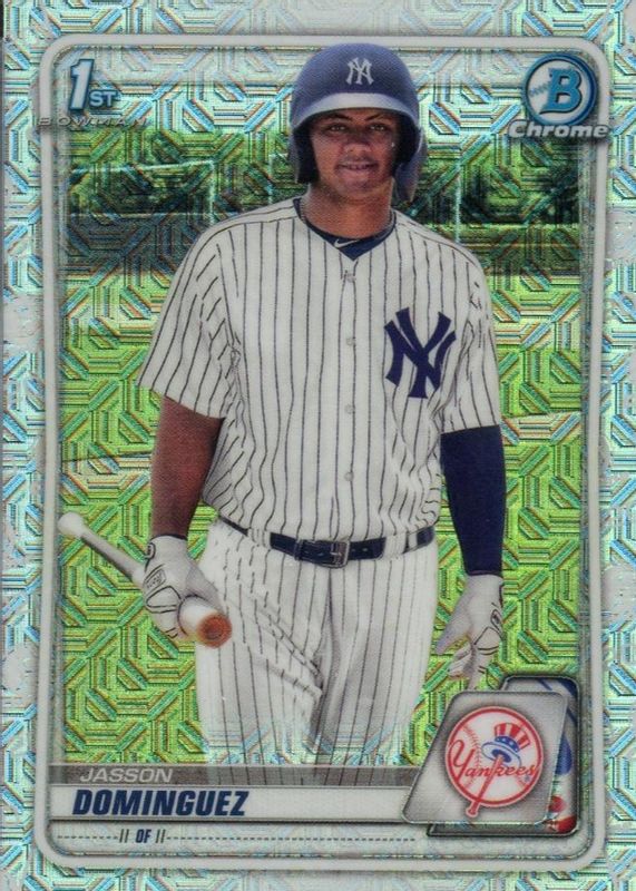 Jasson Dominguez 2020 Bowman Mega Box #BCP-8 Chrome Prospects - Mojo Refractor (1st) PSA 8