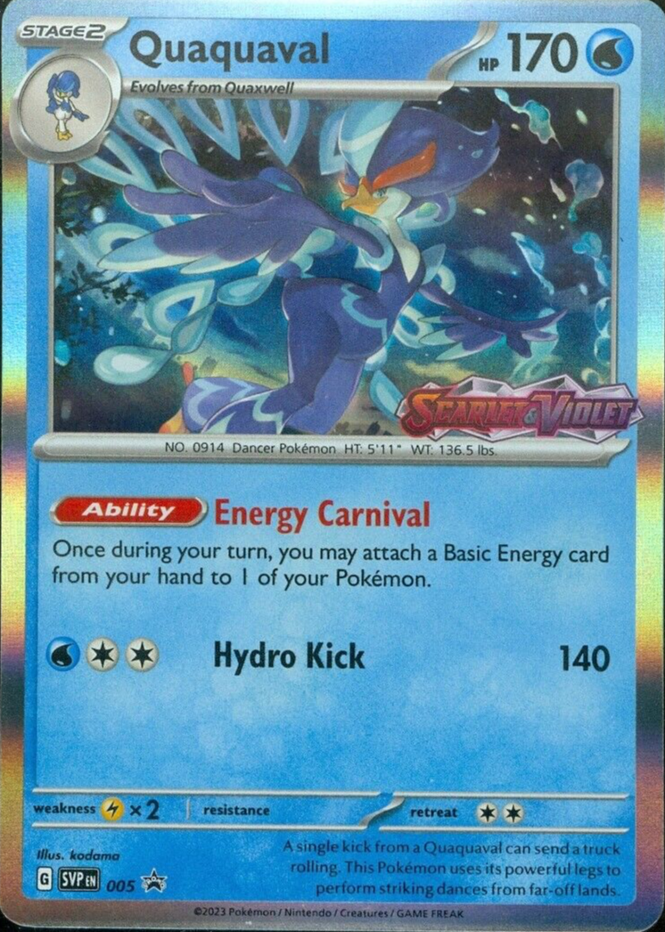 quaquaval pokemon card - ex 273/193 - Paldea Evolved ex has been Knocked Out Quaquaval ex 052/193- Paldea Evolved