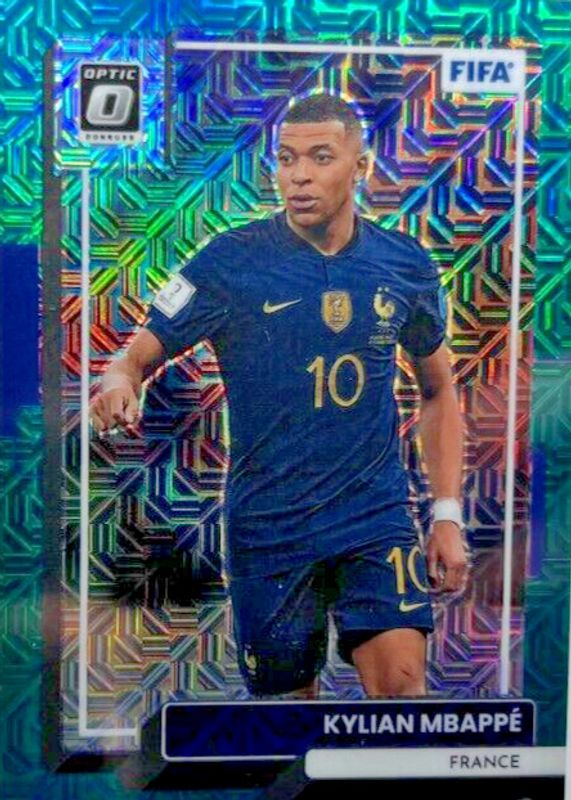 Kylian Mbappe 2022 Donruss #51 Optic - Teal Mojo /49 PSA 10