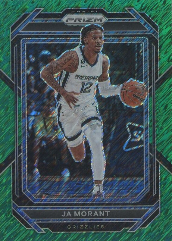 Ja Morant 2022 Prizm #200 Green Shimmer /5 PSA 10