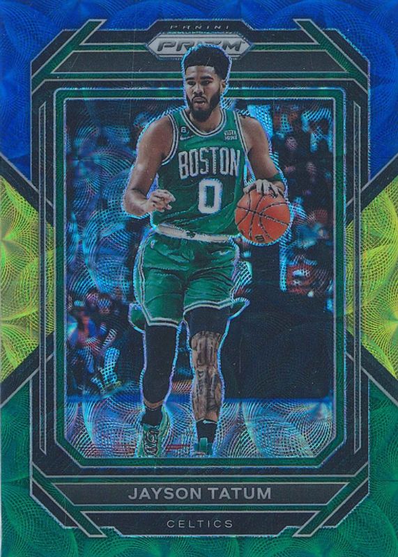 Jayson Tatum 2022 Prizm #17 Choice Blue Yellow Green PSA 10