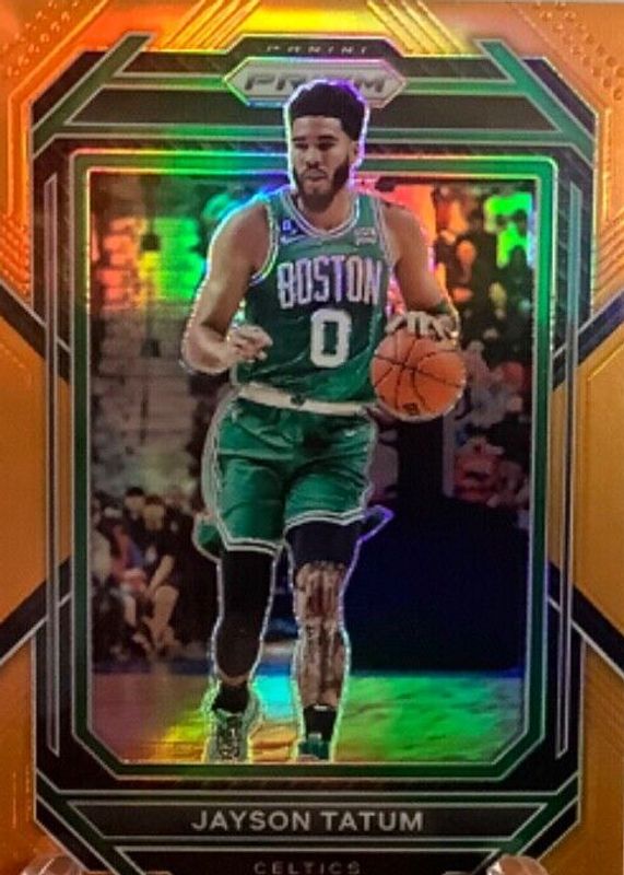 Jayson Tatum 2022 Prizm #17 Orange /49 PSA 10