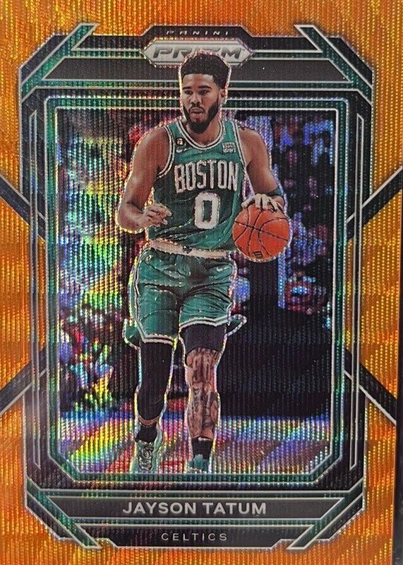 Jayson Tatum 2022 Prizm #17 Orange Wave /60 PSA 10