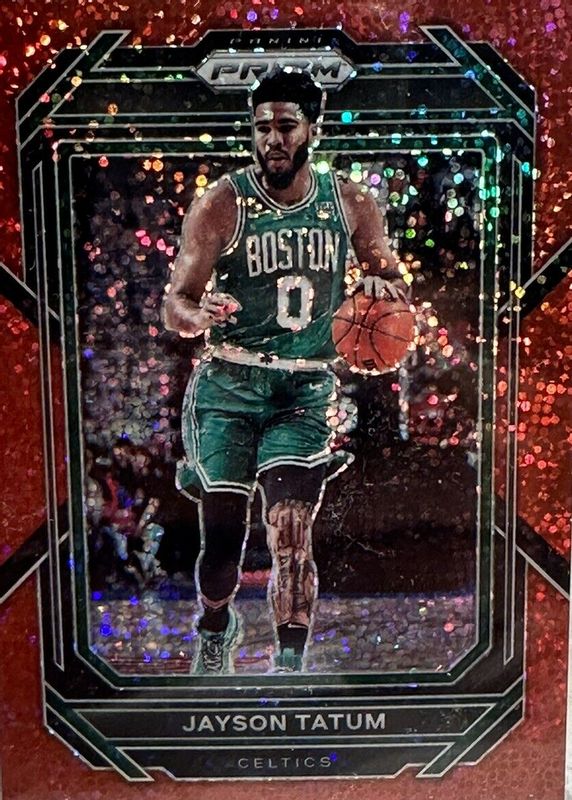 Jayson Tatum 2022 Prizm #17 Red Sparkle /(SSP) PSA 10