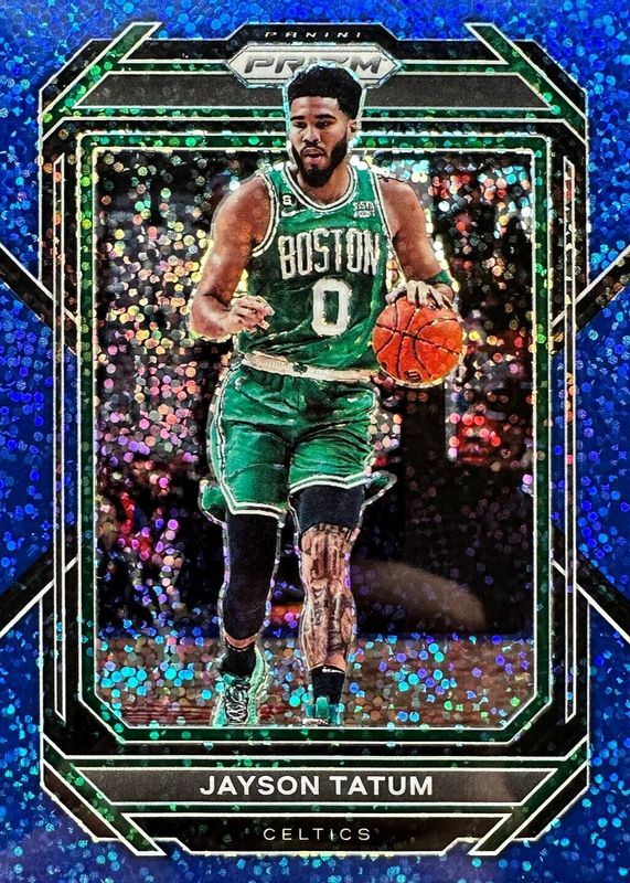 Jayson Tatum 2022 Prizm #17 Blue Sparkle /144 PSA 10