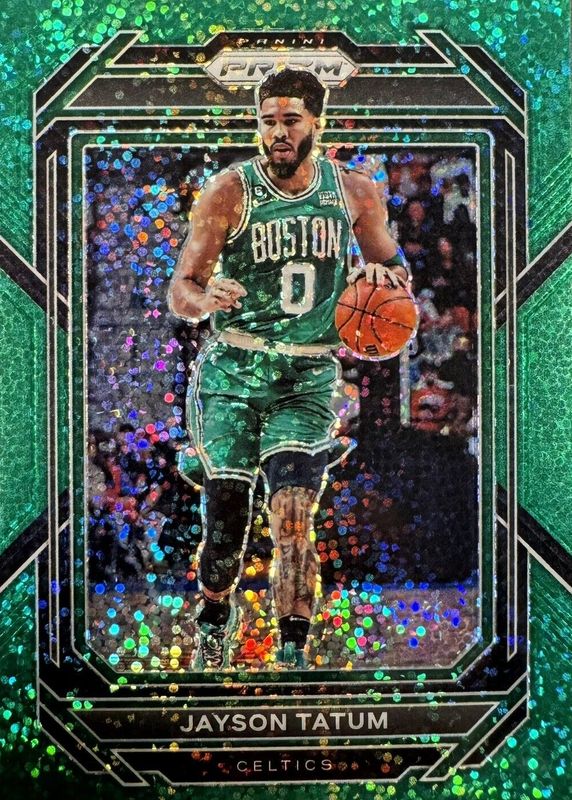 Jayson Tatum 2022 Prizm #17 Green Sparkle /8 PSA 10