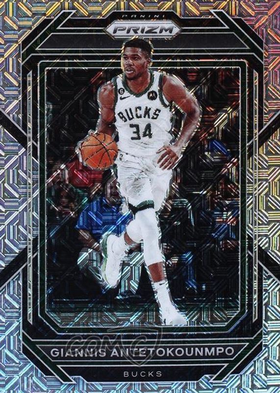 Giannis Antetokounmpo 2022 Prizm #96 Mojo /25 PSA 10