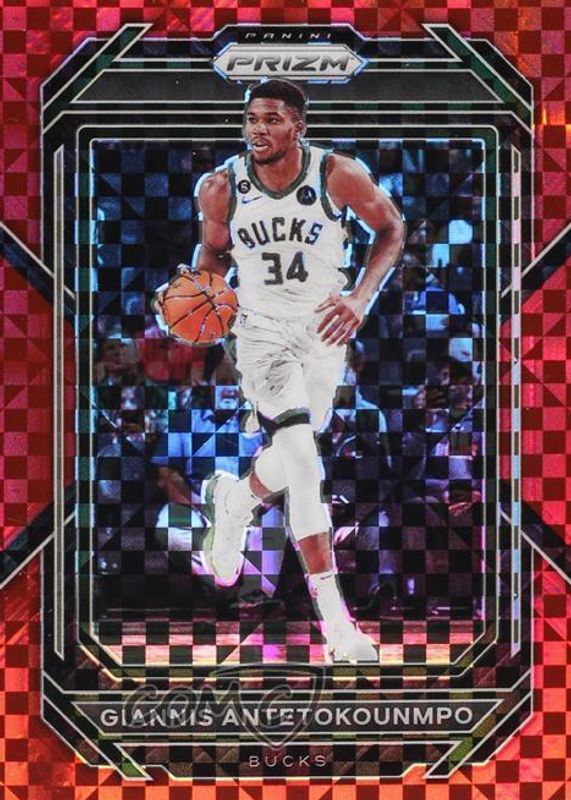 Giannis Antetokounmpo 2022 Prizm #96 Red Power /75 PSA 10