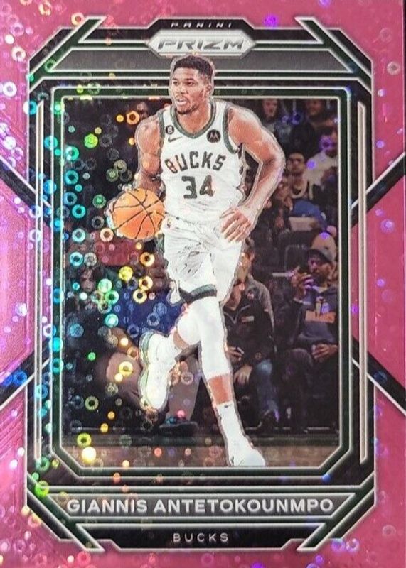 Giannis Antetokounmpo 2022 Prizm #96 Fast Break Pink /50 PSA 10