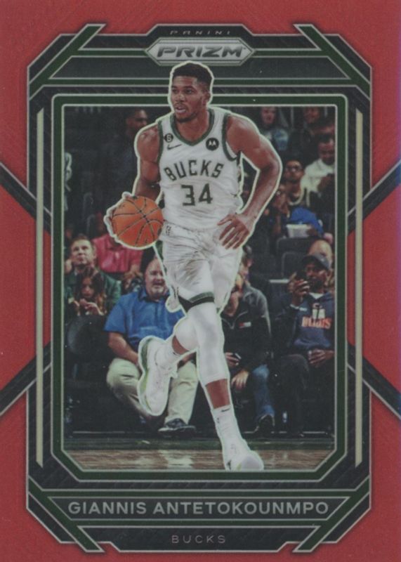 Giannis Antetokounmpo 2022 Prizm #96 Red /299 PSA 10