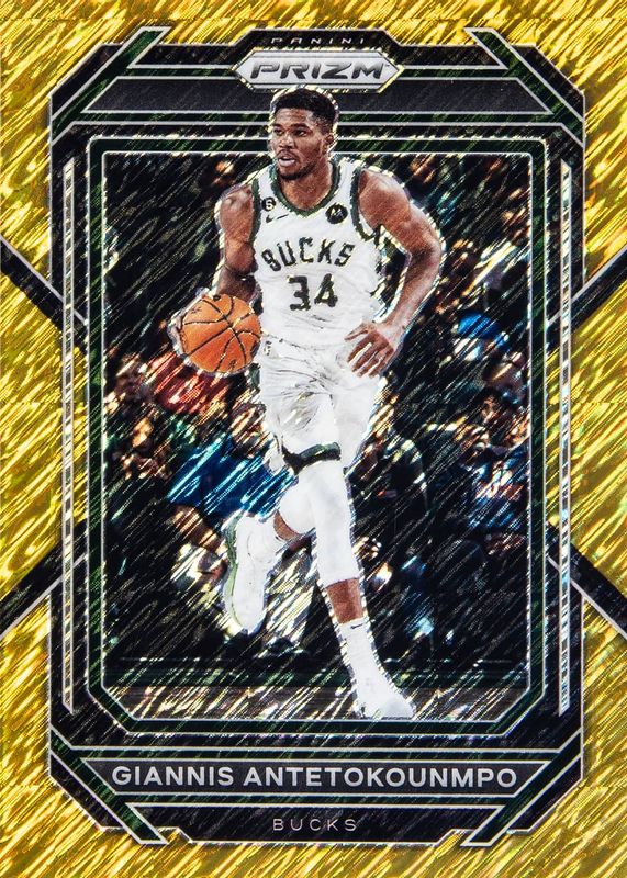 Giannis Antetokounmpo 2022 Prizm #96 Gold Shimmer /10 BGS 9