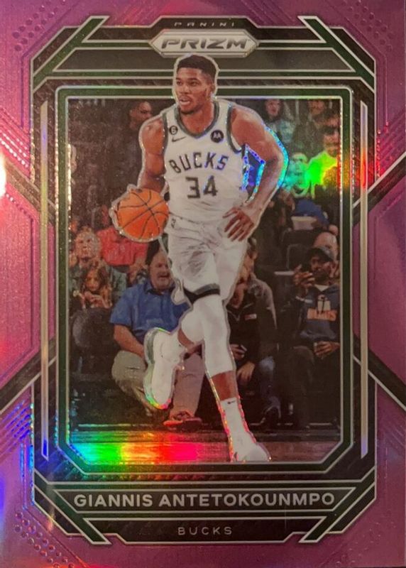 Giannis Antetokounmpo 2022 Prizm #96 Purple /99 PSA 10