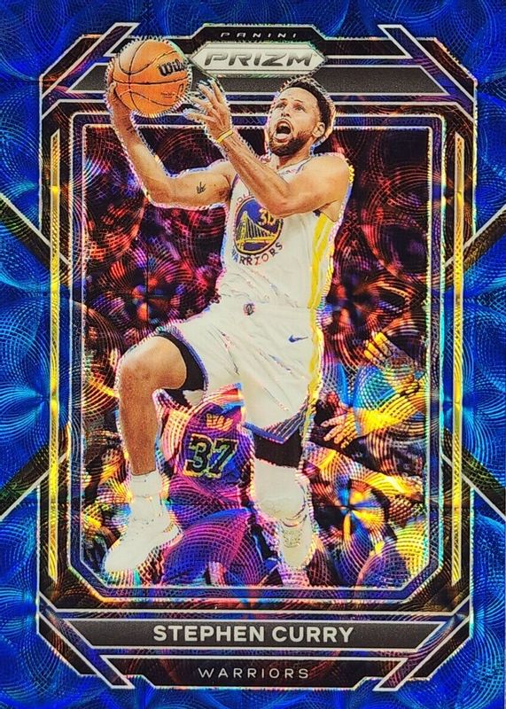 Stephen Curry 2022 Prizm #101 Choice Blue /49 PSA 8