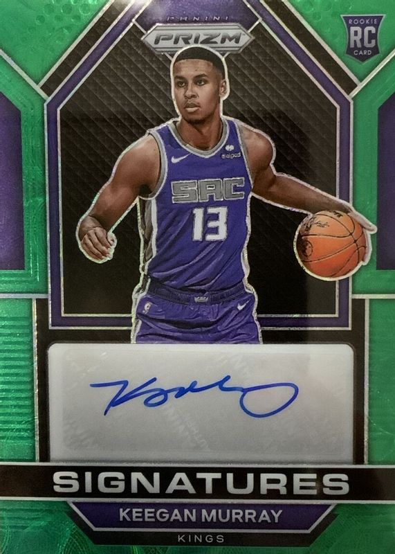 Keegan Murray 2022 Prizm #RSI-KMU Rookie Signatures - Choice Green /8 RAW