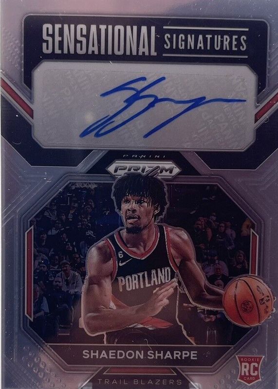 Shaedon Sharpe 2022 Prizm #SS-SR Sensational Signatures Rookie RAW