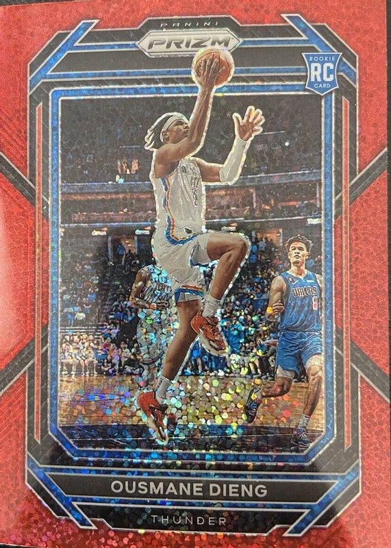 Ousmane Dieng 2022 Prizm #224 Red Sparkle /(SSP) Rookie BGS 9