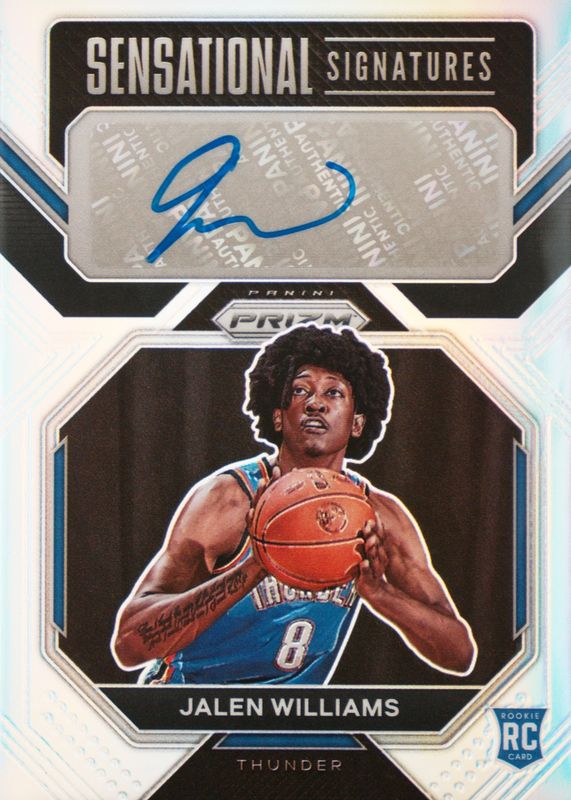 Jalen Williams 2022 Prizm #SS-JL Sensational Signatures - Silver Rookie BGS 9