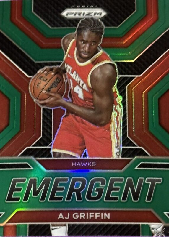 AJ Griffin 2022 Prizm #6 Emergent - Green Rookie RAW