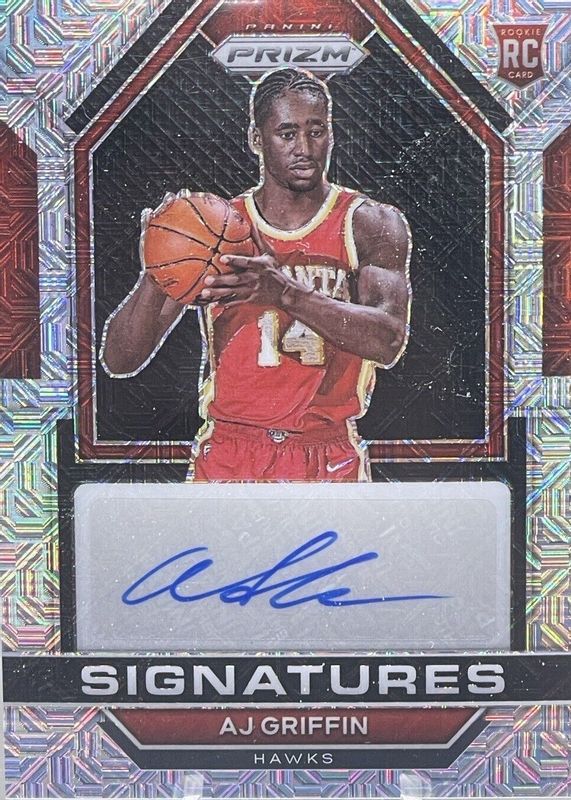 AJ Griffin 2022 Prizm #RSI-AJG Rookie Signatures - Mojo /25 Rookie PSA 9