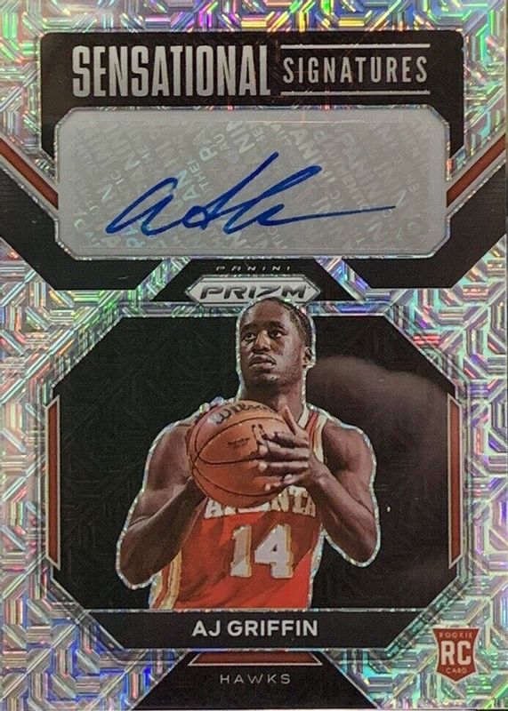 AJ Griffin 2022 Prizm #SS-AG Sensational Signatures - Mojo /25 Rookie RAW