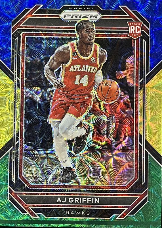 AJ Griffin 2022 Prizm #248 Choice Blue Yellow Green Rookie RAW