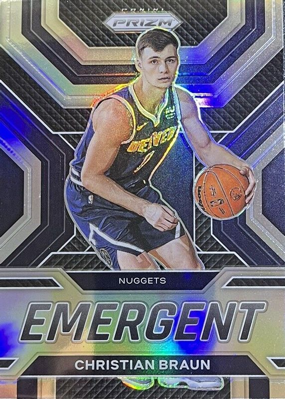 Christian Braun 2022 Prizm #21 Emergent - Silver Rookie SGC 10