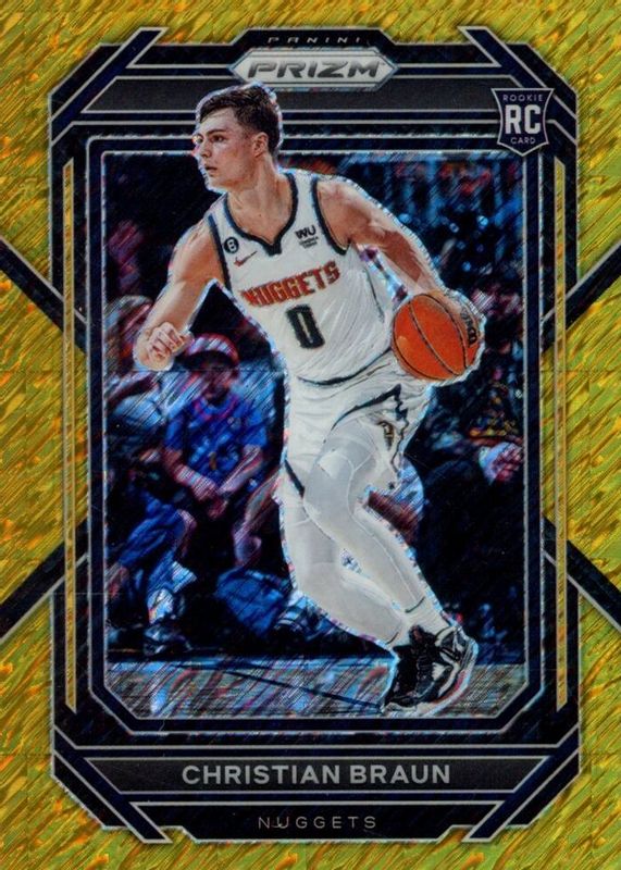 Christian Braun 2022 Prizm #223 Gold Shimmer /10 Rookie SGC 10