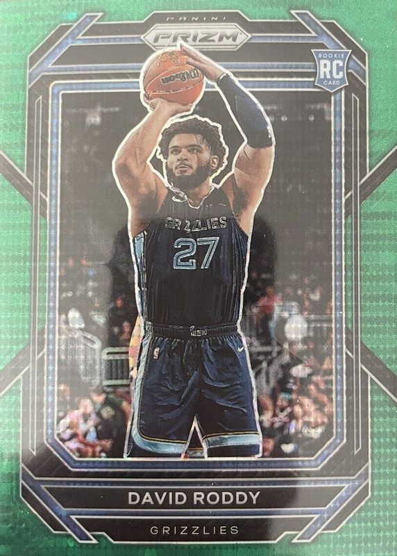 David Roddy 2022 Prizm #261 Green Pulsar /25 Rookie SGC 9.5