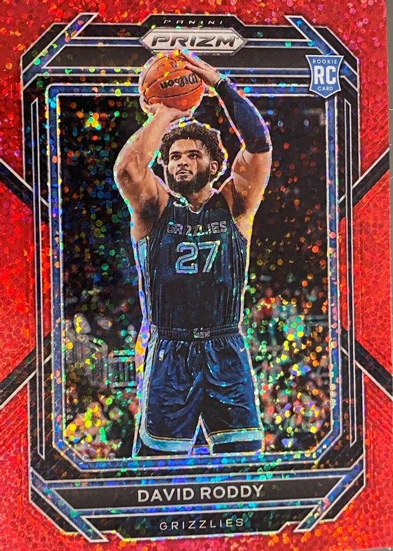 David Roddy 2022 Prizm #261 Red Sparkle /(SSP) Rookie SGC 9.5