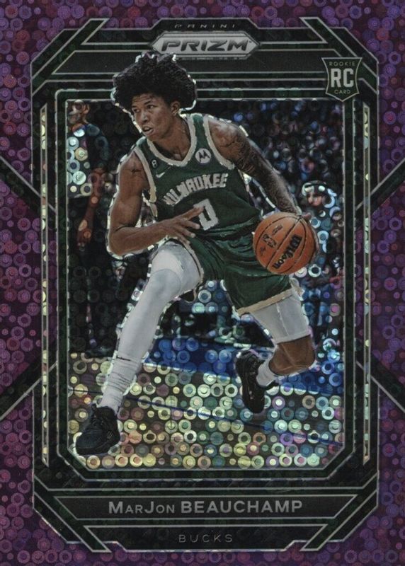 MarJon Beauchamp 2022 Prizm #268 Fast Break Purple /75 Rookie PSA 10