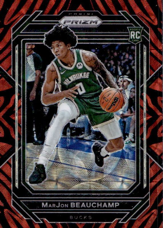 MarJon Beauchamp 2022 Prizm #268 Choice Tiger Stripe /(SSP) Rookie PSA 10