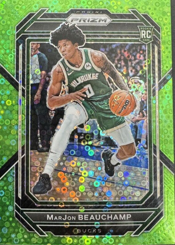 MarJon Beauchamp 2022 Prizm #268 Fast Break Neon Green /5 Rookie PSA 10