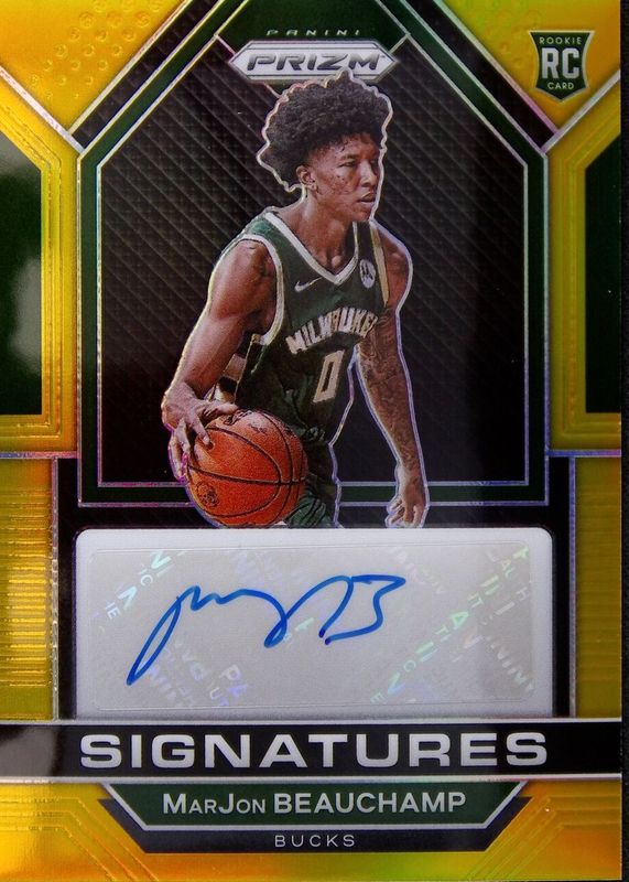 MarJon Beauchamp 2022 Prizm #RSI-MAR Rookie Signatures - Gold /10 Rookie SGC 10