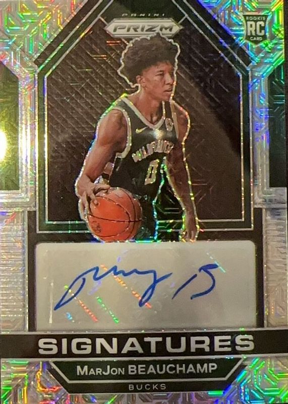 MarJon Beauchamp 2022 Prizm #RSI-MAR Rookie Signatures - Mojo /25 Rookie PSA 10