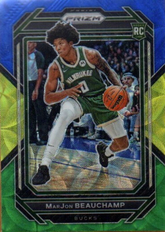 MarJon Beauchamp 2022 Prizm #268 Choice Blue Yellow Green Rookie PSA 10