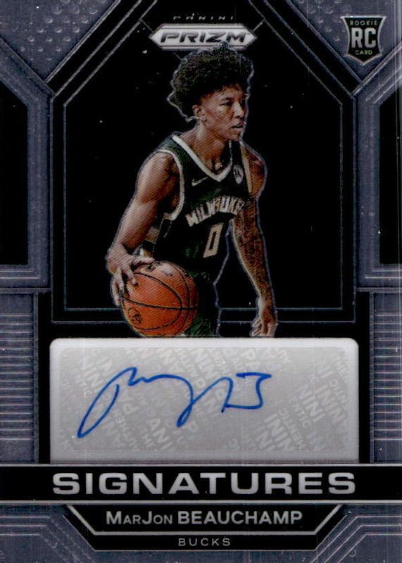 MarJon Beauchamp 2022 Prizm #RSI-MAR Rookie Signatures Rookie PSA 10