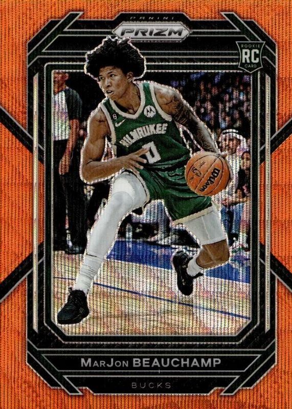 MarJon Beauchamp 2022 Prizm #268 Orange Wave /60 Rookie PSA 10