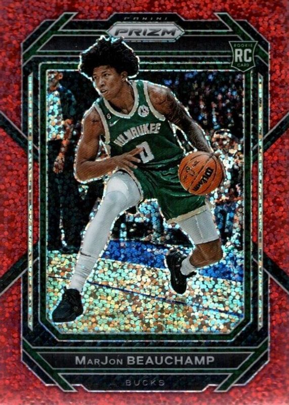 MarJon Beauchamp 2022 Prizm #268 Red Sparkle /(SSP) Rookie PSA 10